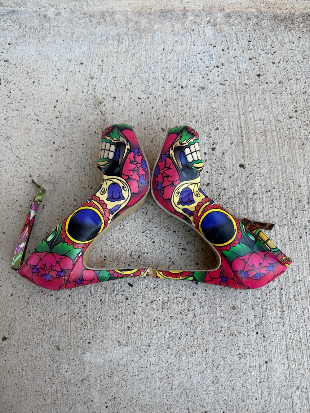 Iron Fist Sugar Skull Sweet Tooth Platform Heels Women 10 Goth Y2K - Picture 4 of 10
